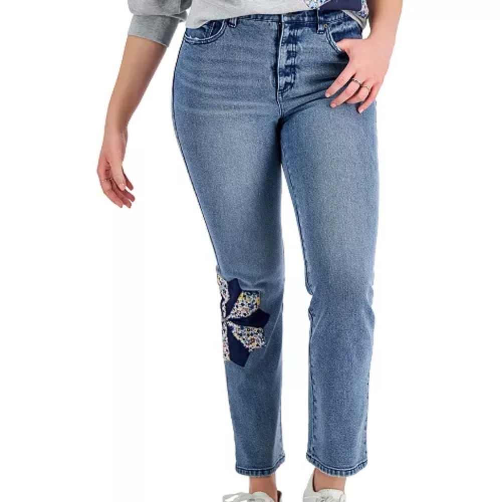 STYLE & CO Petite Printed Mom Jeans Created for Macy's
